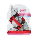 Pettorina per gatti con guinzaglio L, colori assortiti rosso o blu – Pawise Kitten Harness With Leash - immagine 2