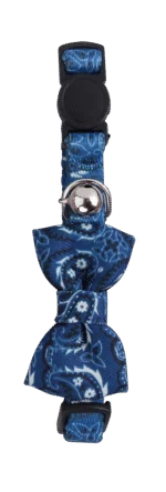 Collare blu per gatti con fiocco – Pawise Cat Collar With Bowknot