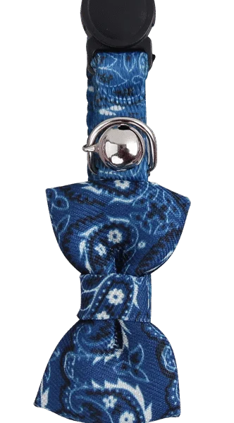 Collare blu per gatti con fiocco – Pawise Cat Collar With Bowknot