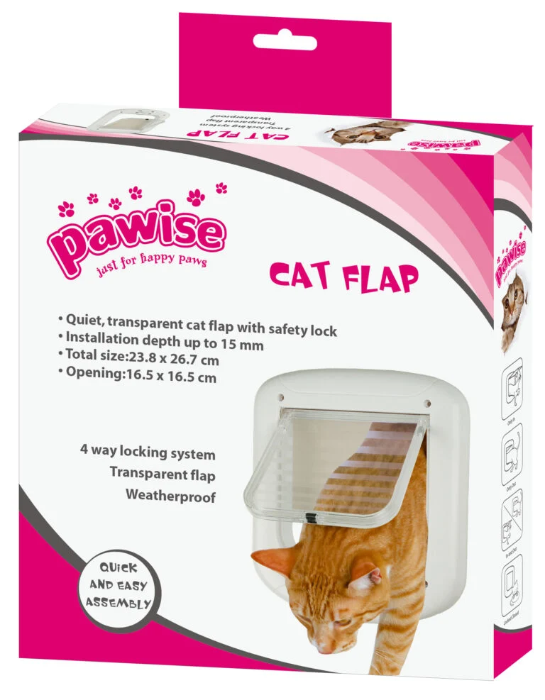 Sportello per gatti a 4 posizioni, 23,8 x 26,7 cm – Pawise