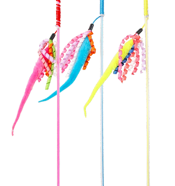 Canna da gioco per gatti con serpente morbido, asta da 45,5 cm – Pawise Cat Teaser Snake