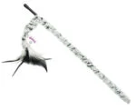 Bacchetta gioco per gatti con coda in peluche e piume, asta 46 cm – Pawise Cat Teaser Plush Tail