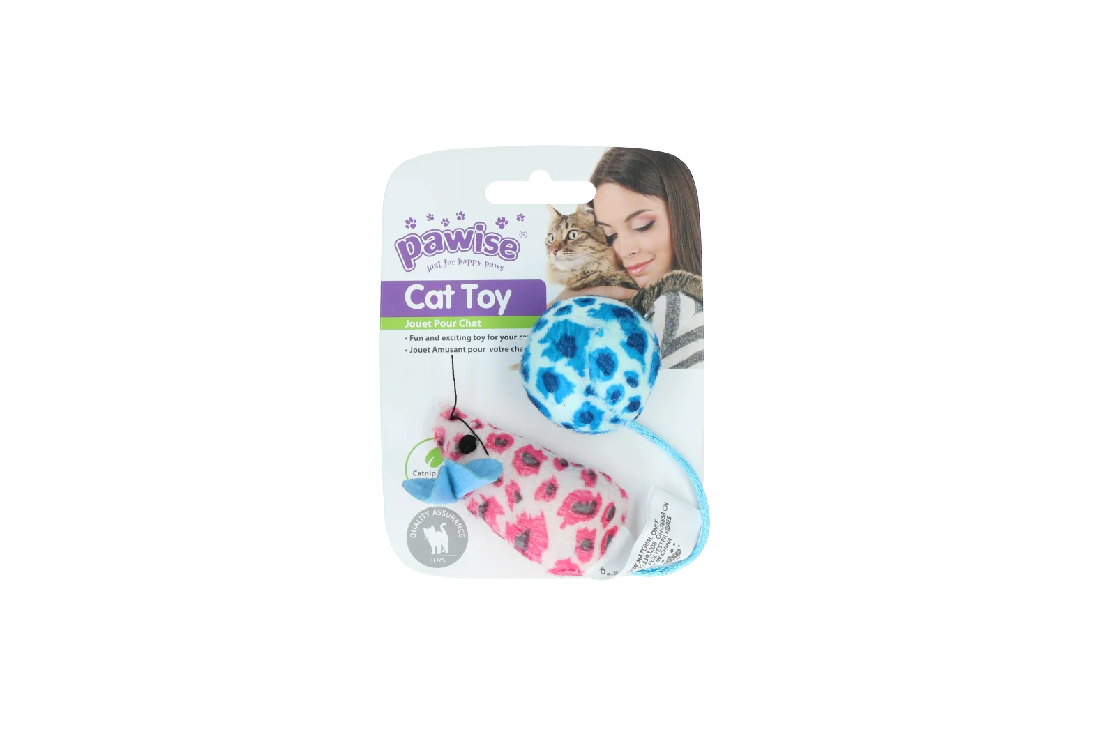 Set di giochi per gatti con topolino e pallina, erba gatta, 2 pezzi – Pawise Cat Toy - Mice & Ball - immagine 3