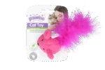 Topolino di lana con erba gatta e piume, 14 cm – Pawise Cat Toy Wool Mouse - immagine 3