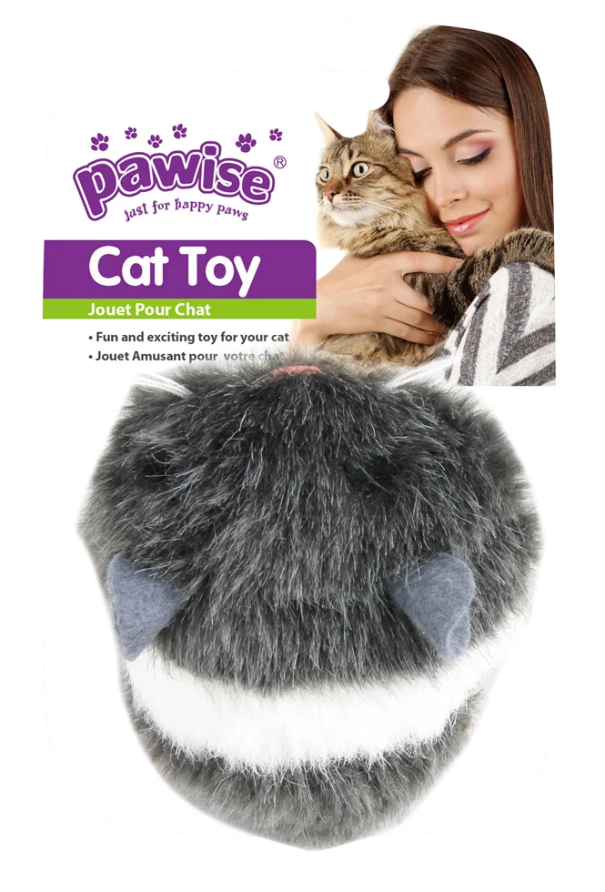 Topolino giocattolo in peluche vibrante con anello da tirare – Pawise Vibrating Mouse - immagine 1