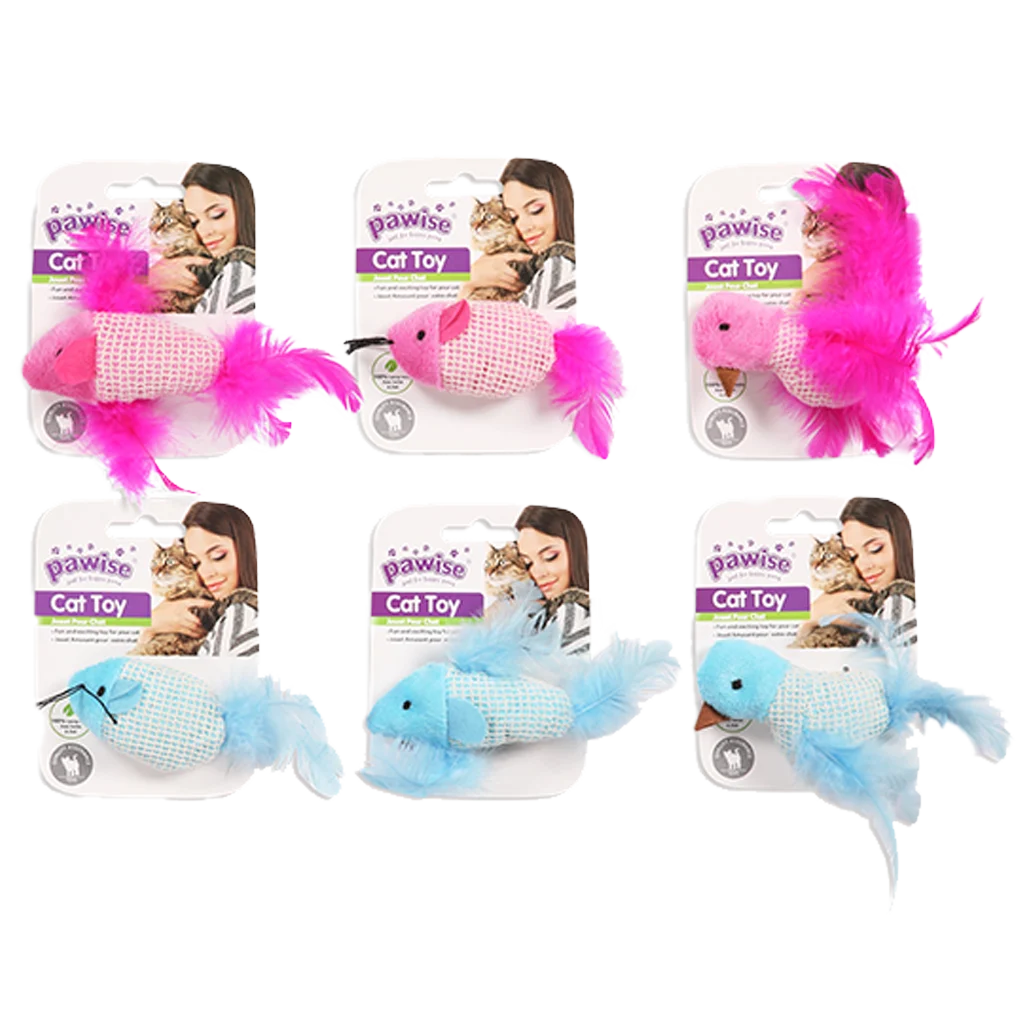 Gioco a forma di uccellino per gatti con catnip e piume – Pawise 100% Catnip Toy Vogel - immagine 6