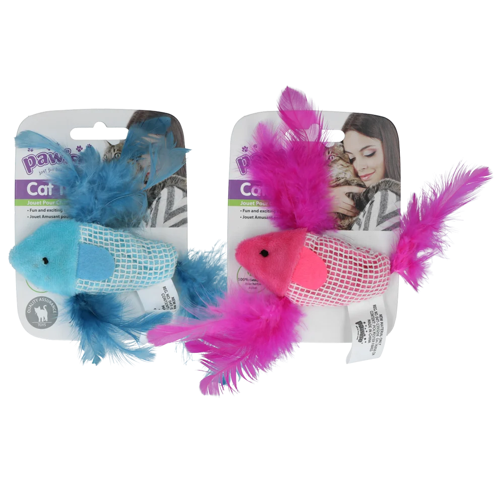 PAWI28184.png Pesce gioco per gatti con erba gatta e piumette – Pawise 100% Catnip Toy Vis - immagine 1