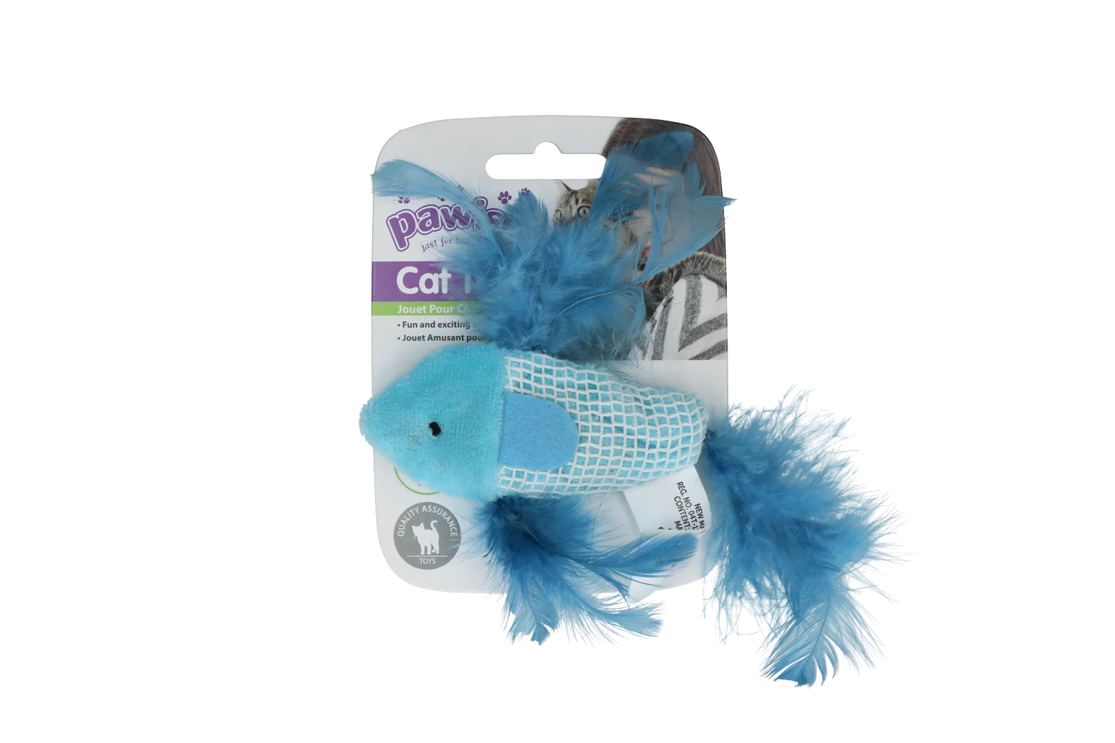 Pesce gioco per gatti con erba gatta e piumette – Pawise 100% Catnip Toy Vis - immagine 3