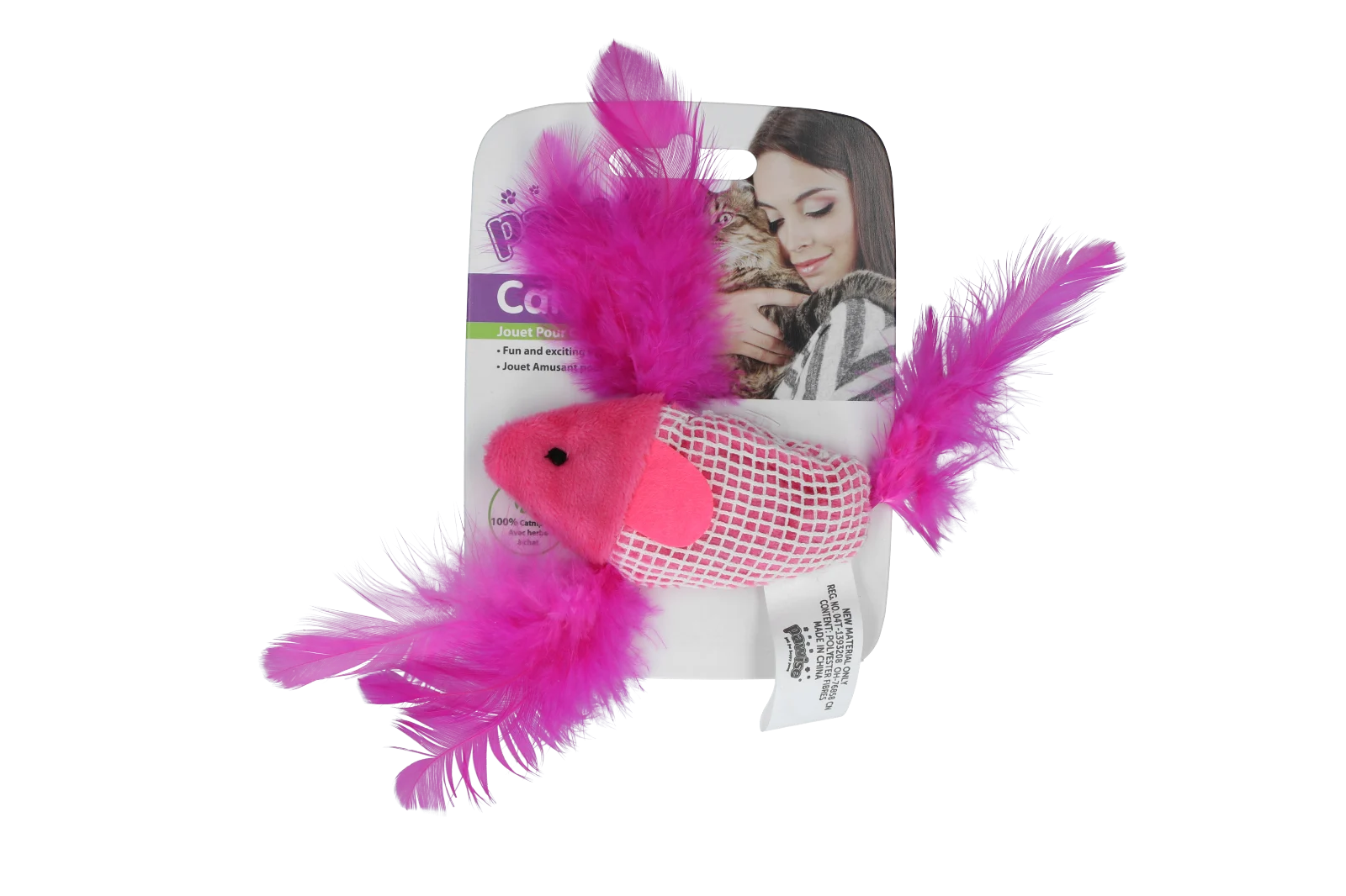 Pesce gioco per gatti con erba gatta e piumette – Pawise 100% Catnip Toy Vis - immagine 2