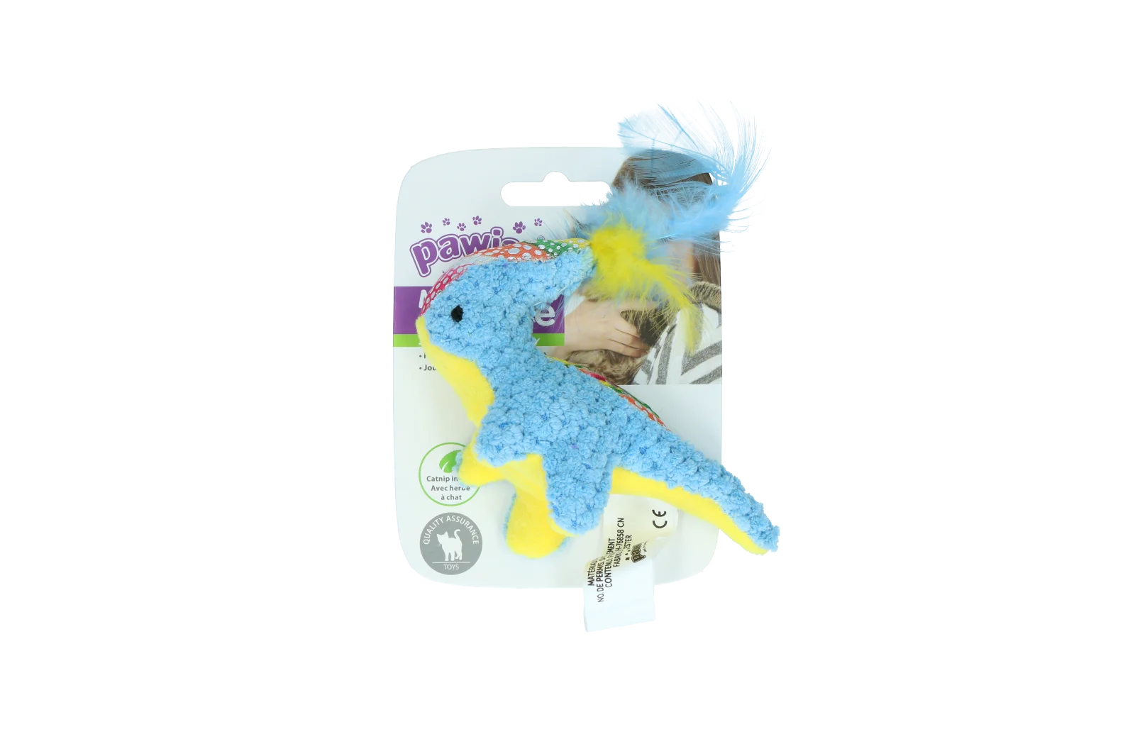 Peluche per gatti con erba gatta e piume, 12 x 12 cm – Pawise meow meow life Dinosaurus - immagine 4