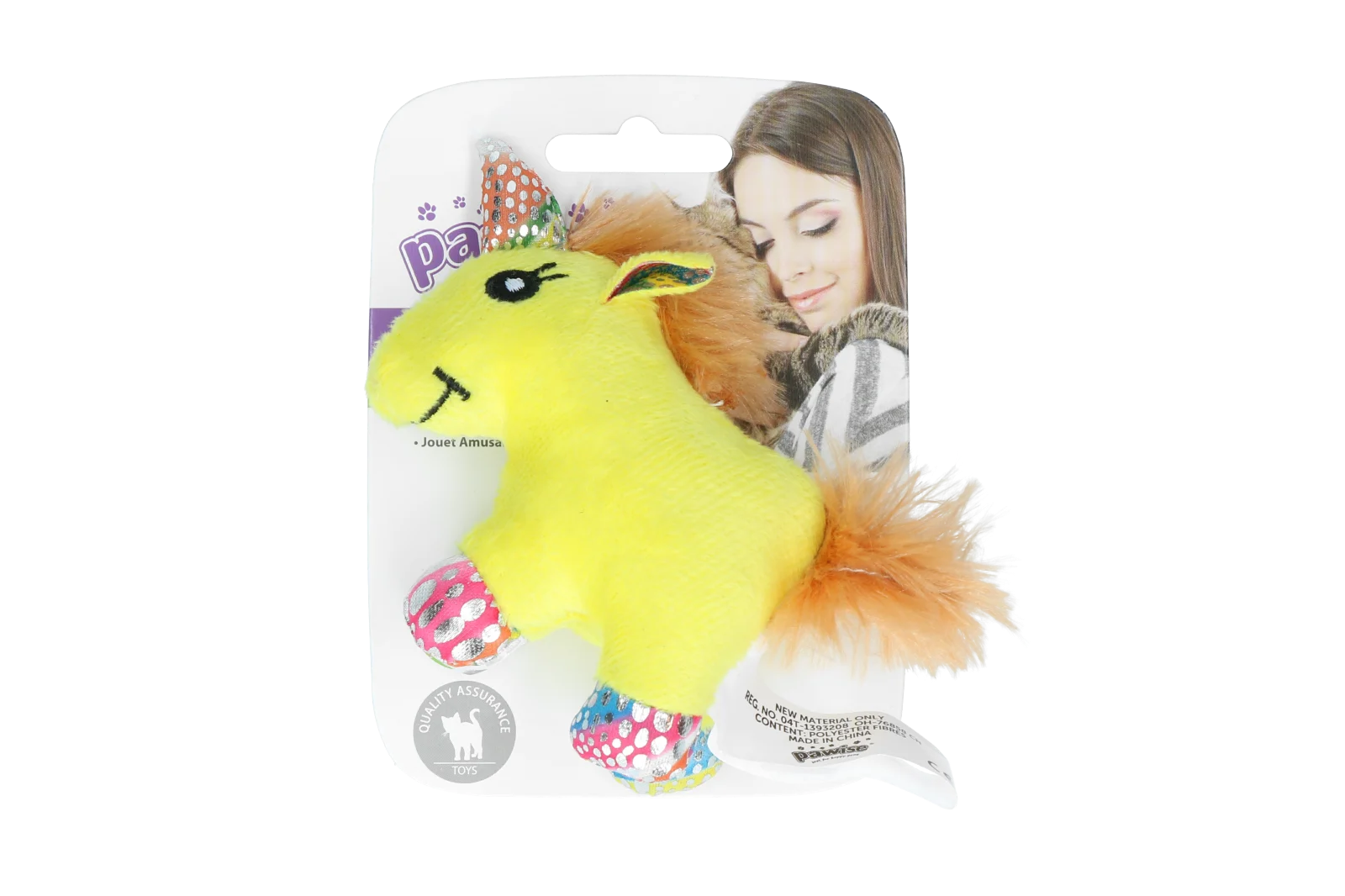 Peluche per gatti con erba gatta e piumette, 12 x 8 cm – Pawise meow meow life Unicorn - immagine 2