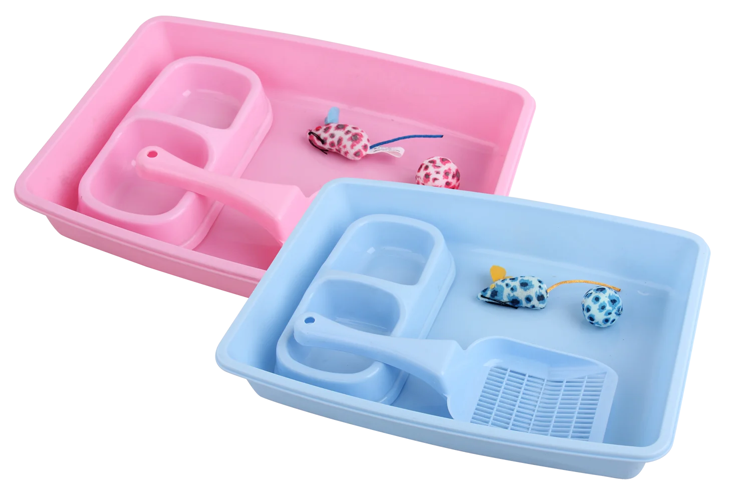 Kit di partenza per gattini con lettiera e ciotola, rosa – Pawise Kitten Starter Set - immagine 2