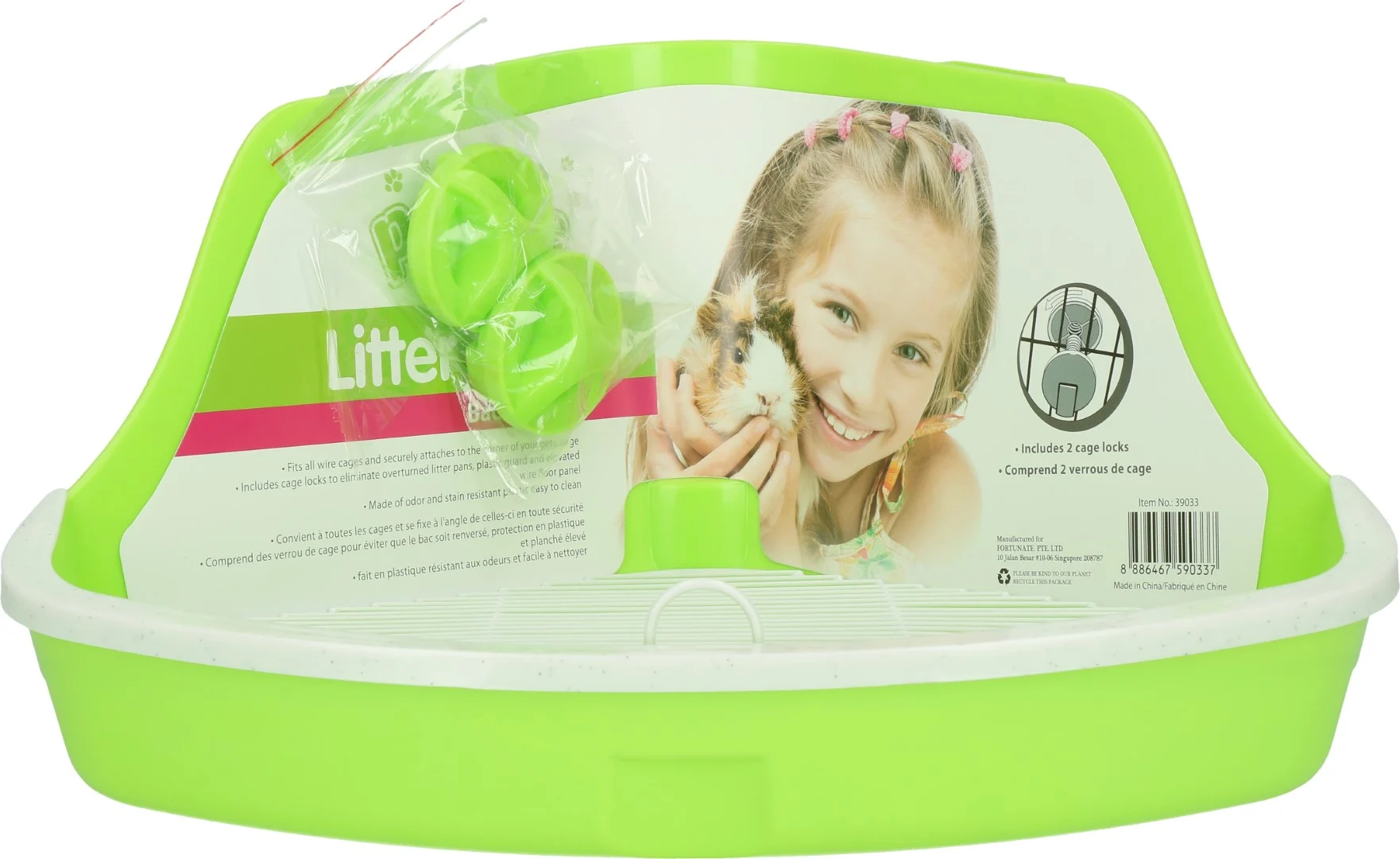 Toilette per roditori da fissare alle sbarre della gabbia, 32 x 22 x 14,5 cm – Pawise Litter Pan S - immagine 1
