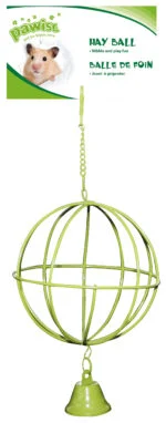 Palla port snack con campanellino per cavie e criceti, Ø 10 cm – Pawise Hay Ball - immagine 2