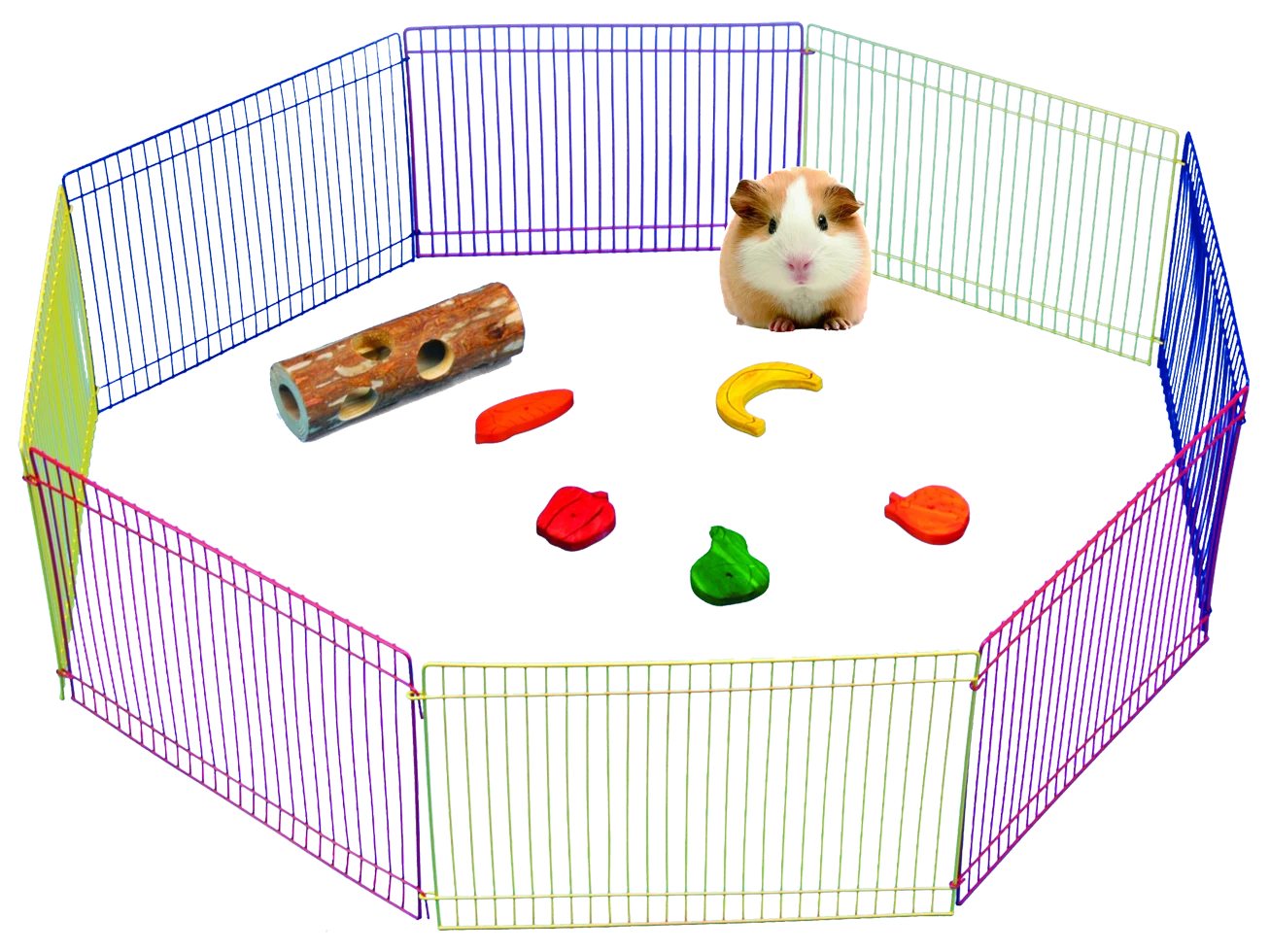 Recinto per piccoli roditori con 8 elementi pieghevoli, Ø 91 cm – Pawise Small Animal Play Pen - immagine 1
