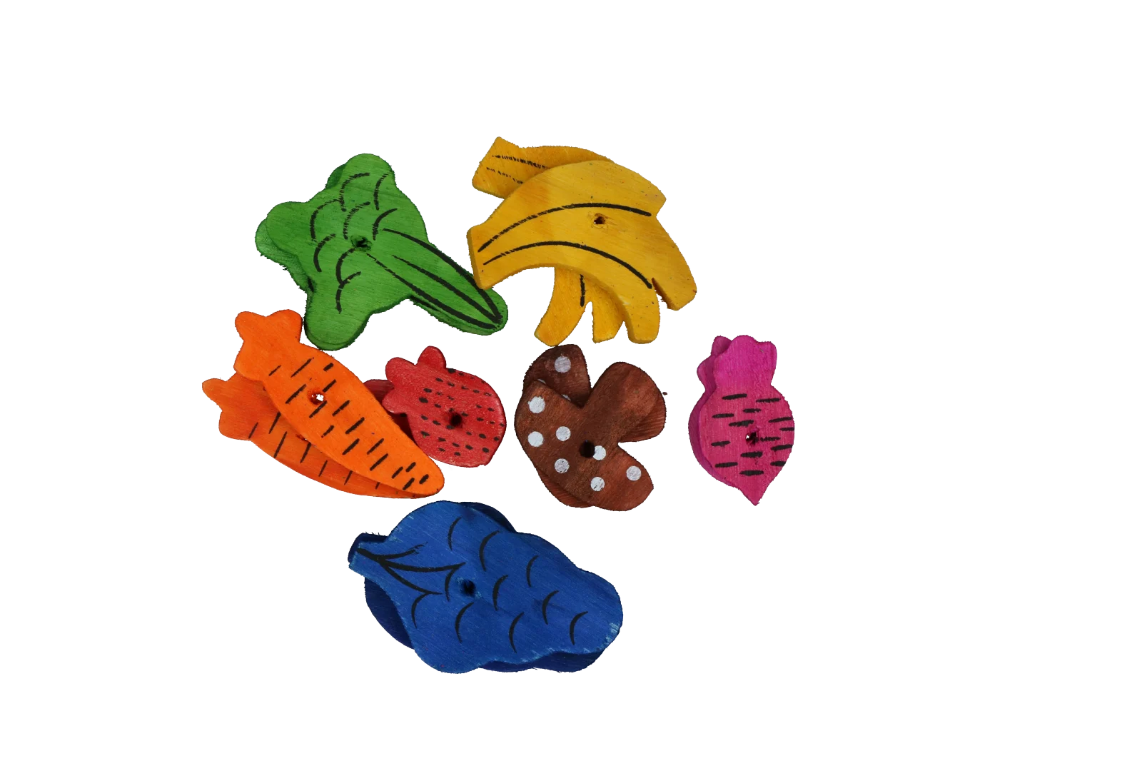 Gioco da rosicchiare in legno, 18 pezzi – Pawise Play Time Small Pet Fruit & Veggie mix - immagine 3