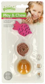 Cubetti da rosicchiare in legno e luffa per conigli e roditori – Pawise Wooden Loofah Pretty Toys No2