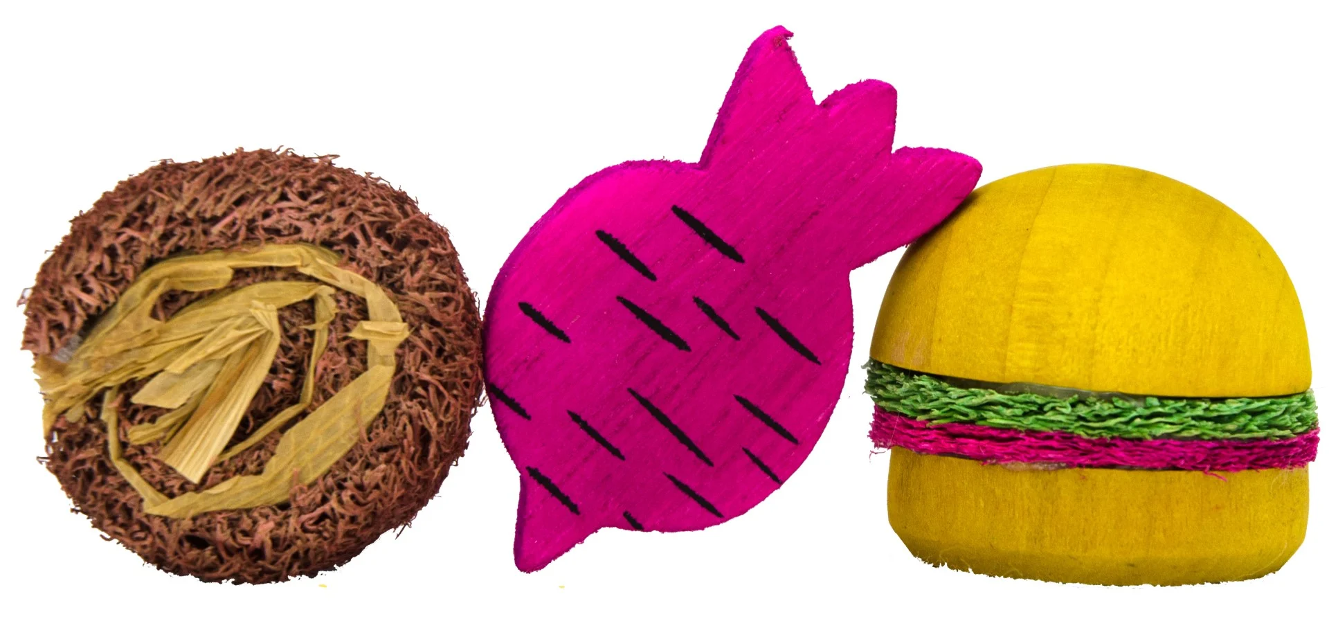 Cubetti da rosicchiare in legno e luffa per conigli e roditori – Pawise Wooden Loofah Pretty Toys No2 - immagine 2