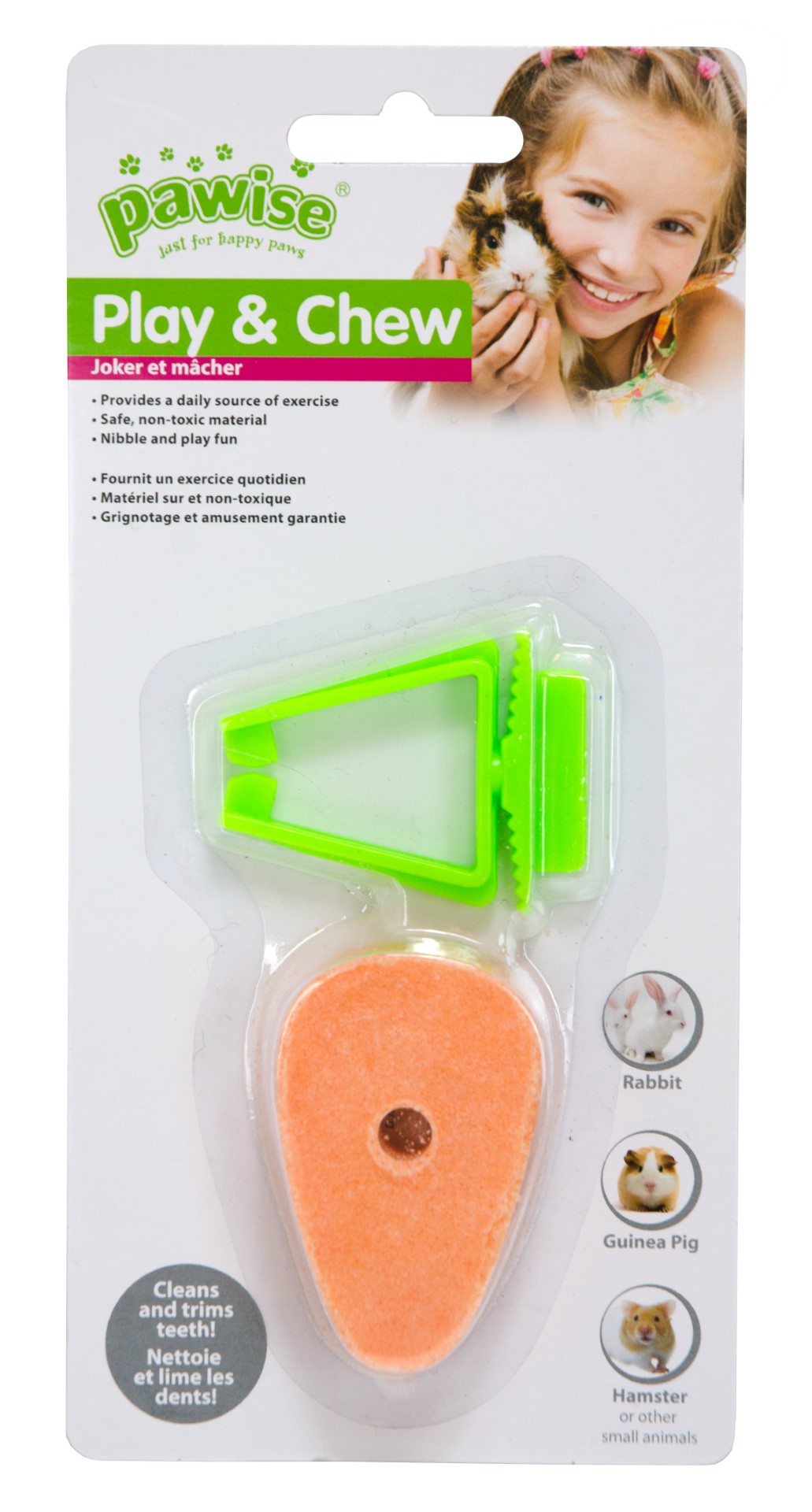 Knaagwortel voor Konijnen en Cavia's, 1 cm Dik – Pawise Play & Chew Salt Carrot Carota da rosicchiare per conigli e cavie, spessore 1 cm – Pawise Play & Chew Salt Carrot