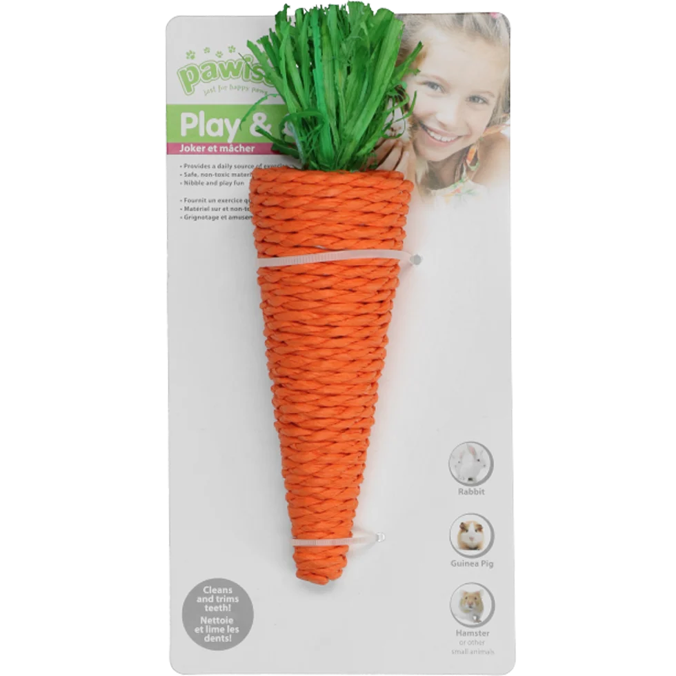 Gioco da rosicchiare per conigli e roditori, colorato – Pawise Play & Chew Carrot - immagine 2