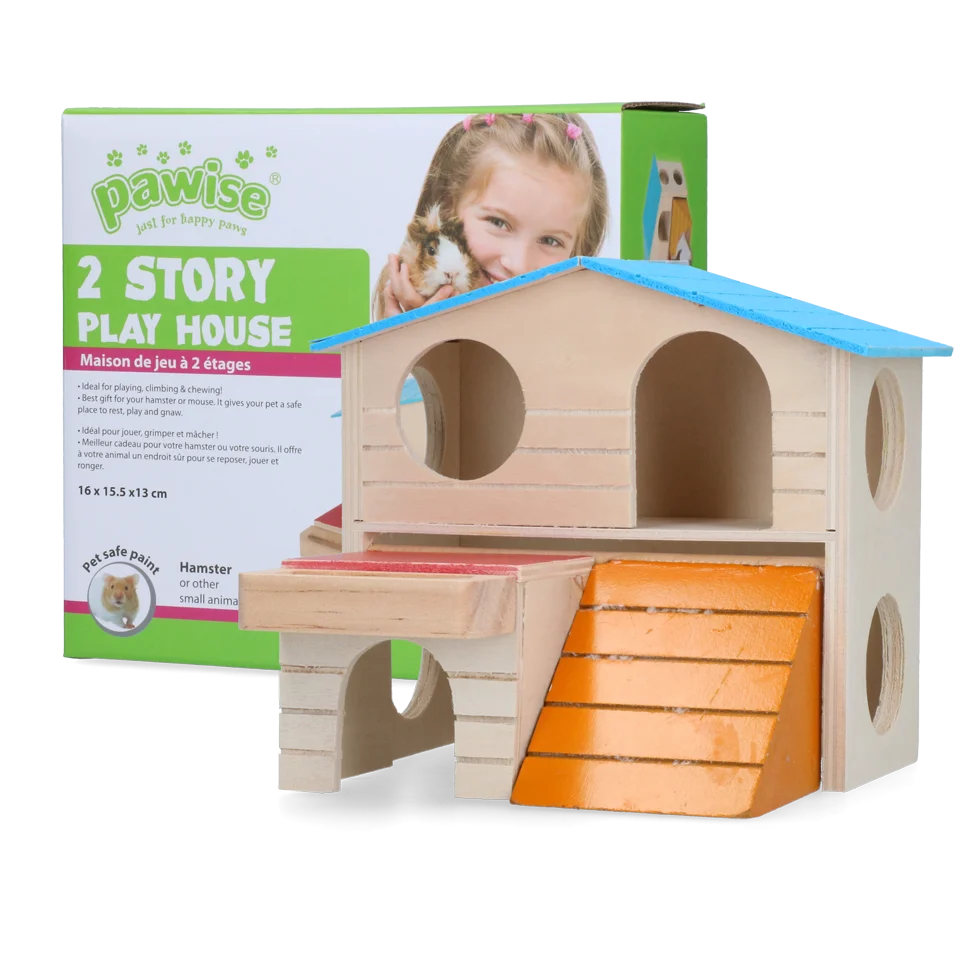 Casetta per piccoli roditori a 2 piani, 15 x 12 cm – Pawise 2 Story Play House - immagine 1