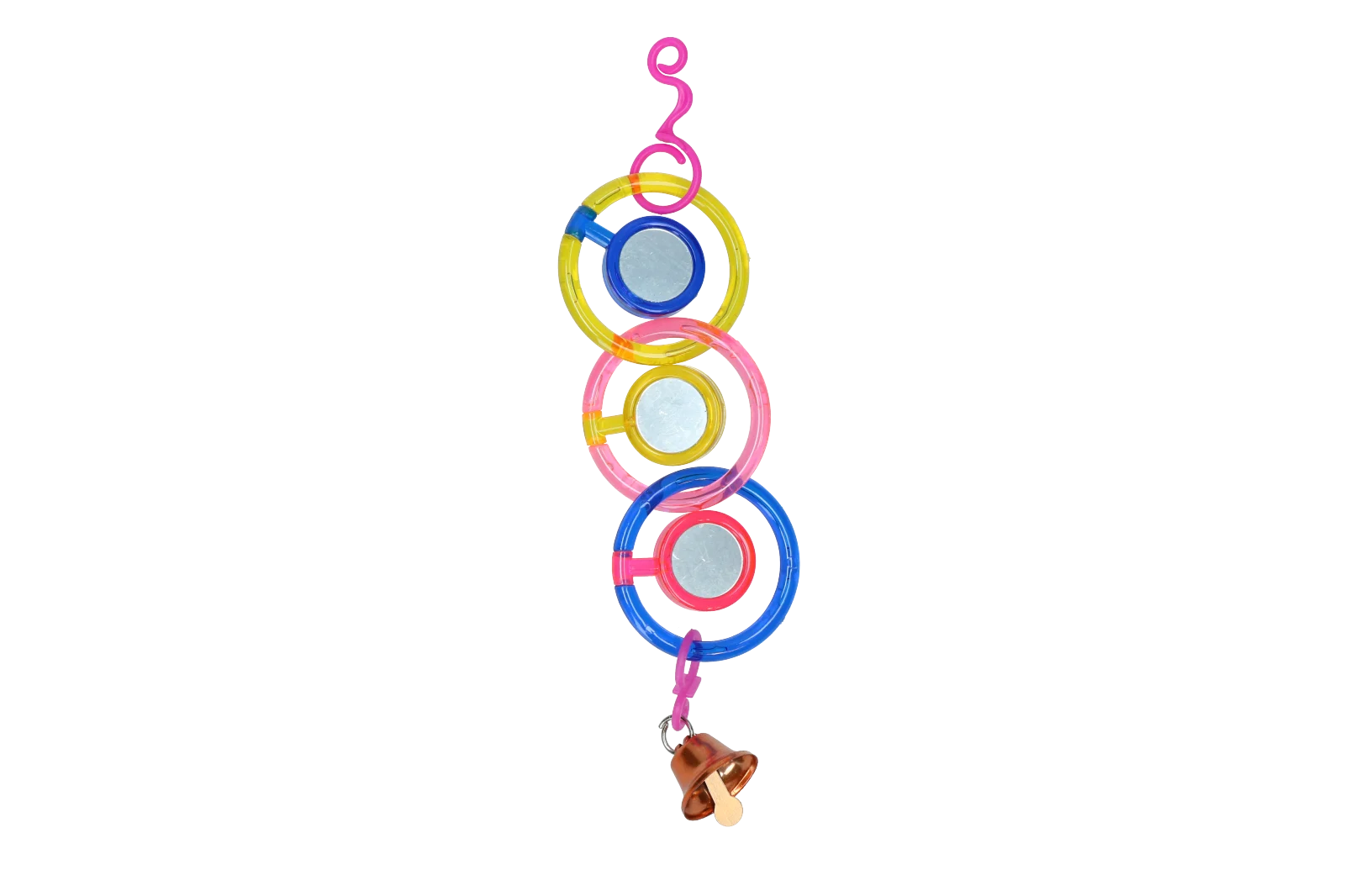 Catenella a specchio per uccelli con campanellino, 24 cm – Pawise Spinner Mirror Chain - immagine 1