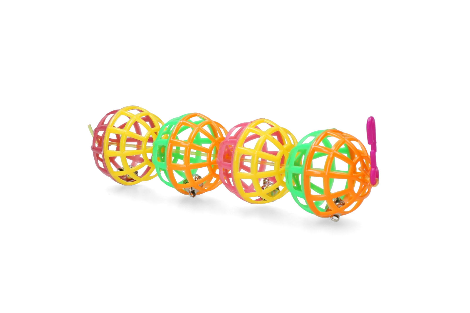 Palline gioco per uccelli con campanellini, 4 pezzi, 16 cm – Pawise Balls Hanging - immagine 2
