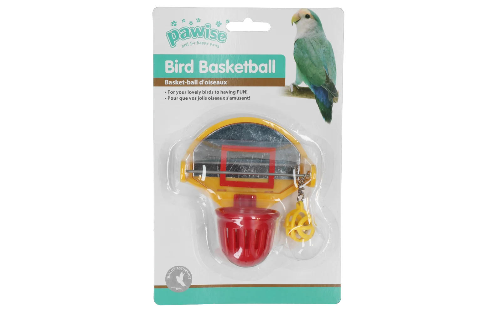 Canestro da basket per uccelli con specchio, 10 cm – Pawise Bird Basketball - immagine 1