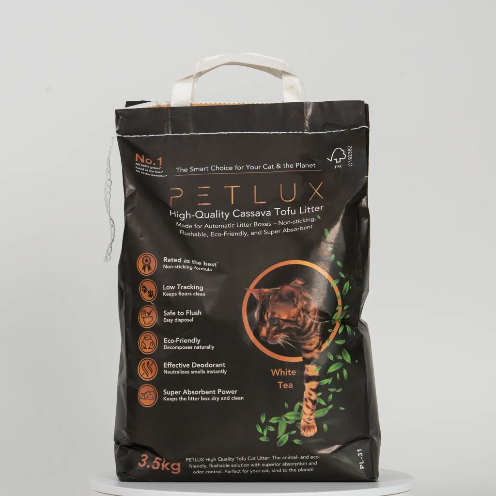 Lettiera agglomerante in tofu per lettiere automatiche, 3,5 kg – Petlux Cassava Tofu - immagine 1