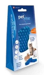 Spazzola in silicone per gatti a pelo corto, blu – Pet + Me Cat Hair Brush