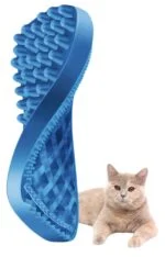 Spazzola in silicone per gatti a pelo corto, blu – Pet + Me Cat Hair Brush - immagine 4