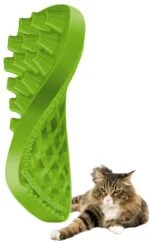 Spazzola in silicone per gatti a pelo lungo, verde – Pet + Me Cat Hair Brush - immagine 4