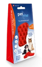 Spazzola in silicone per cani a pelo lungo, rossa – Pet + Me