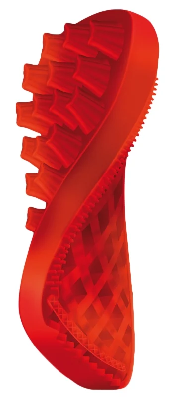 Spazzola in silicone per cani a pelo lungo, rossa – Pet + Me - immagine 2