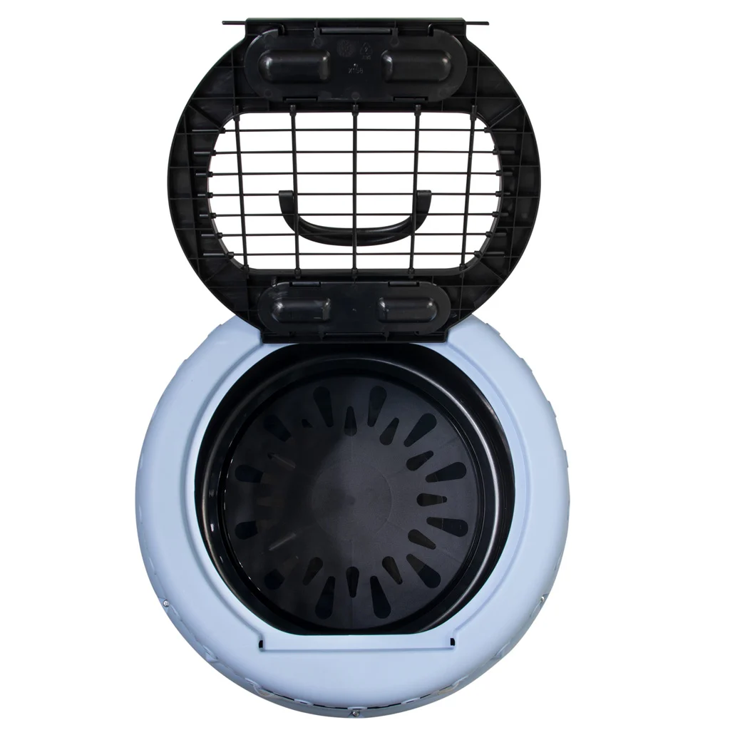 Trasportino rotondo per gatti con apertura superiore, blu – Petmate Get-A-Round Kennel - immagine 4