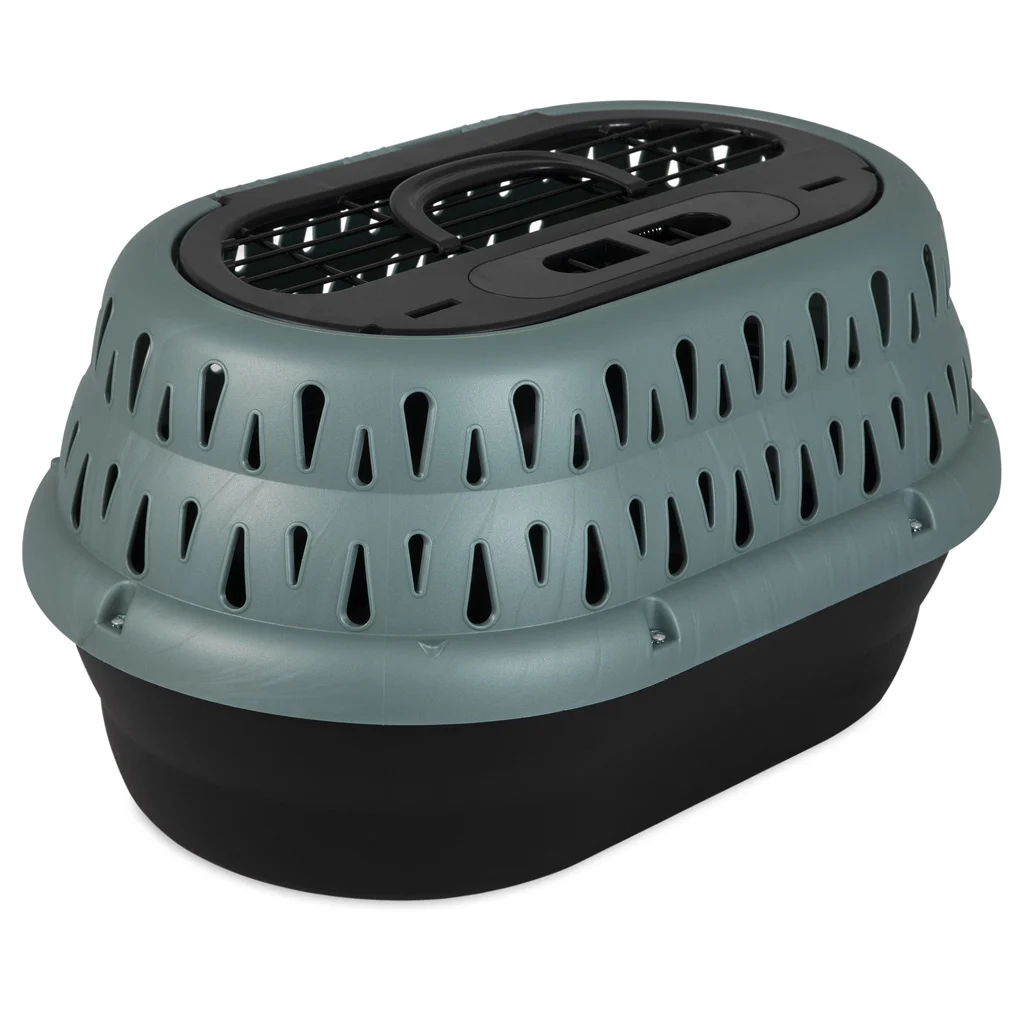 Trasportino per gatti con apertura superiore, verde, 48,3 x 31,8 x 27,4 cm – Petmate Top Load Cat Kennel - immagine 1