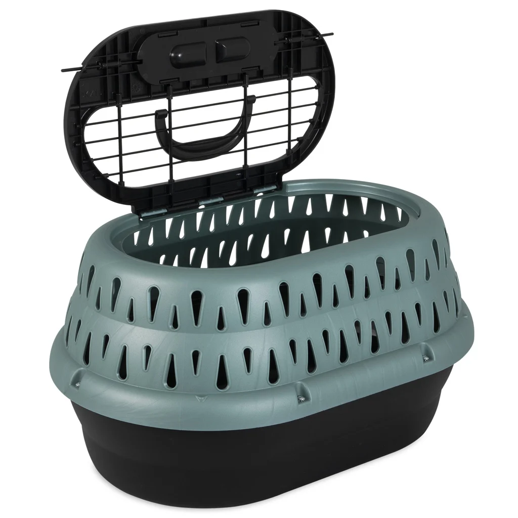 Trasportino per gatti con apertura superiore, verde, 48,3 x 31,8 x 27,4 cm – Petmate Top Load Cat Kennel - immagine 3