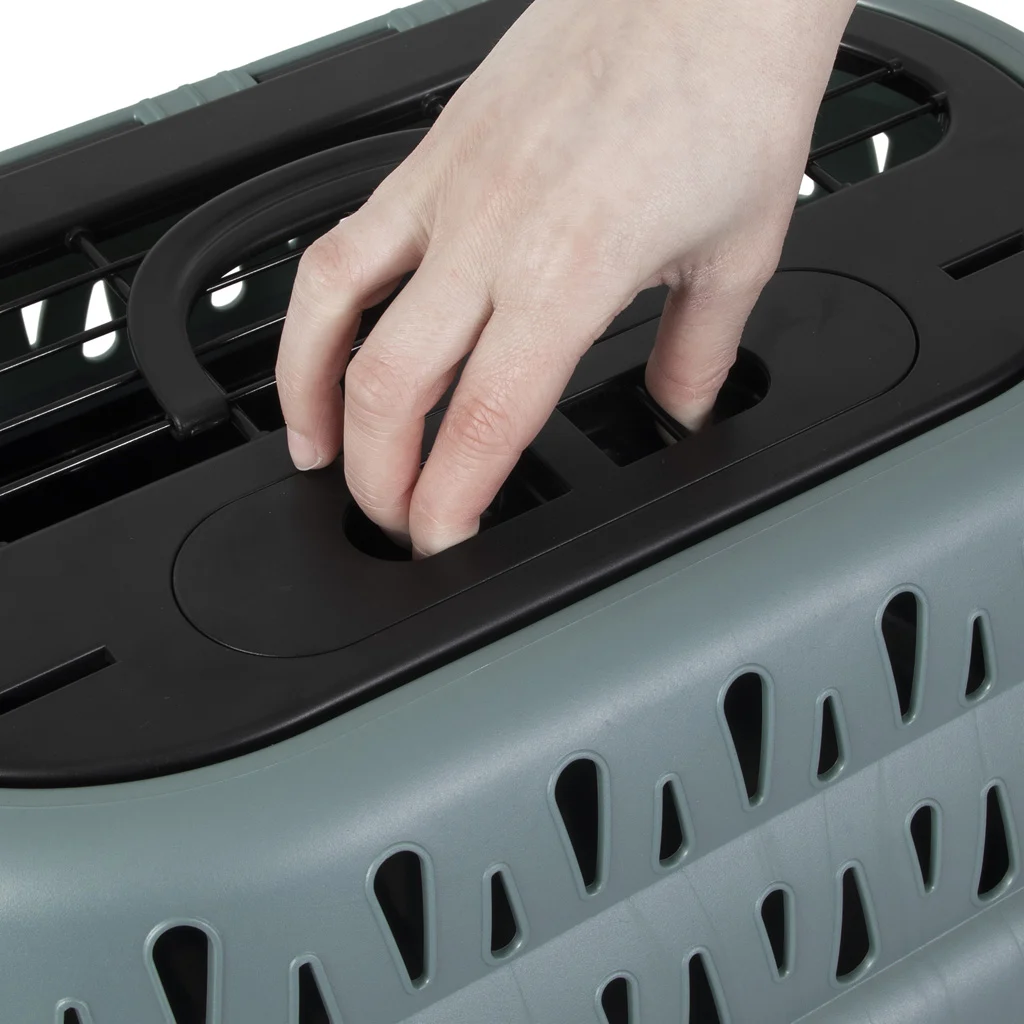 Trasportino per gatti con apertura superiore, verde, 48,3 x 31,8 x 27,4 cm – Petmate Top Load Cat Kennel - immagine 6