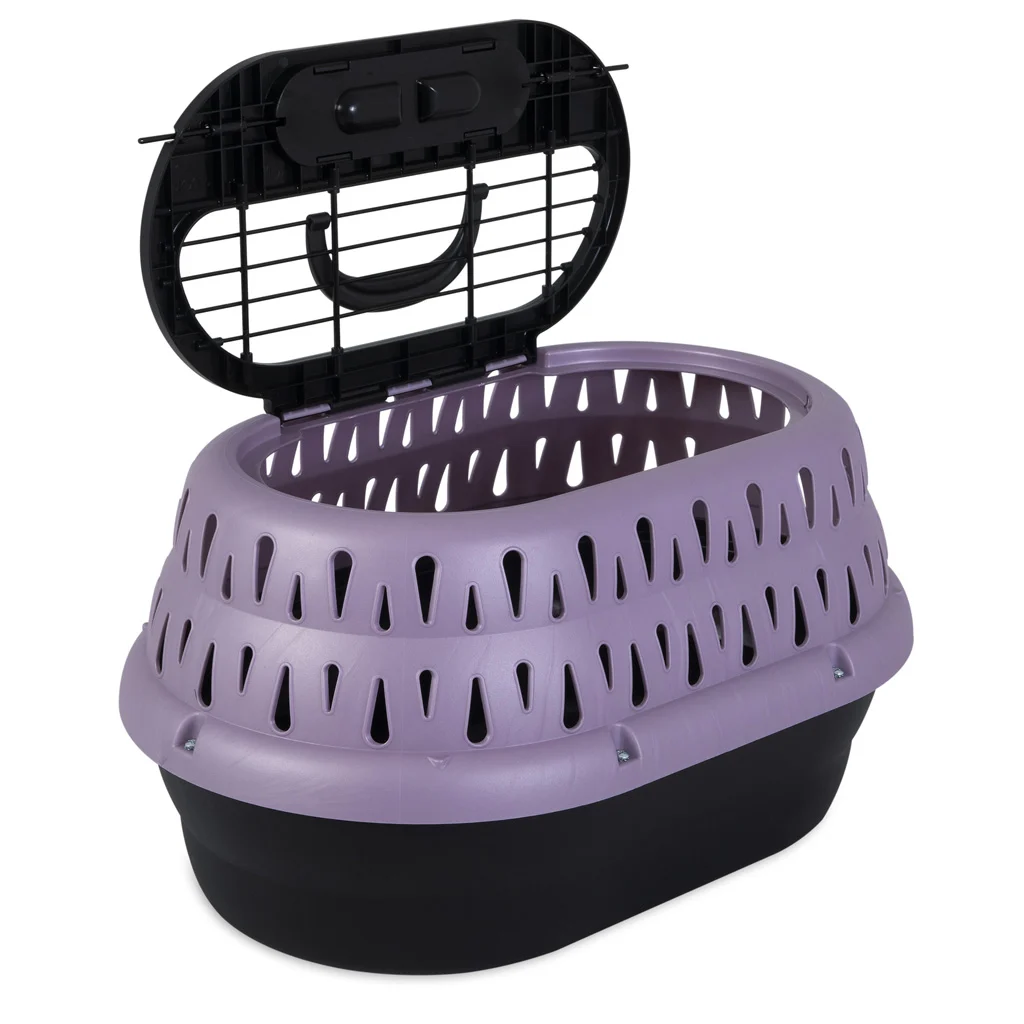 Trasportino per gatti con apertura superiore, viola, 48,3 x 31,8 x 27,4 cm – Petmate Top Load Cat Kennel - immagine 3