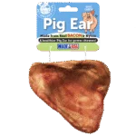 Gioco da masticare in nylon a forma di orecchio di maiale, al gusto bacon, 10 cm – Pet Qwerks Pig Ear M