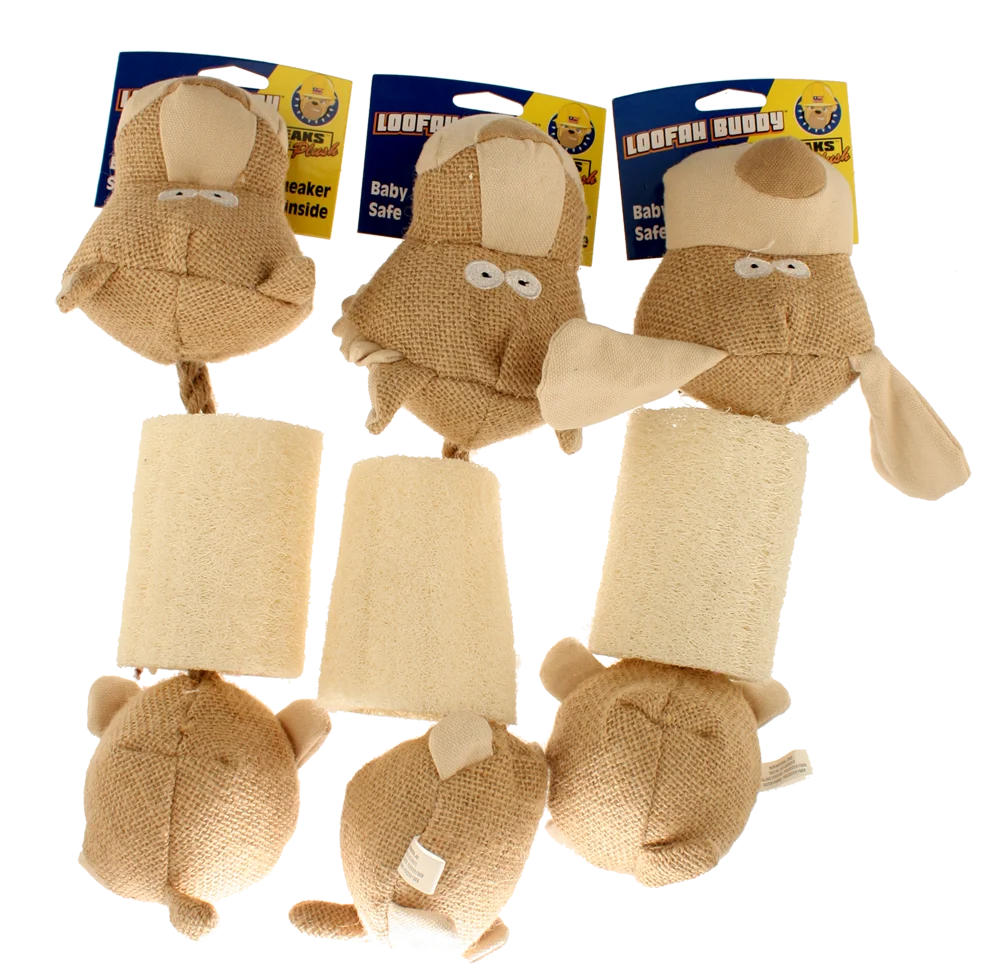Gioco per cani con squeaker in luffa e juta, assortito – Petsport Loofah Buddy - immagine 1