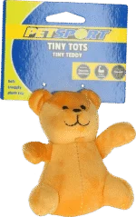 Peluche per cani con squeaker, marrone, circa 10 cm – Petsport Tiny Tots Teddy