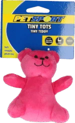 Peluche per cani con squeaker, rosa, circa 10 cm – Petsport Tiny Tots Teddy