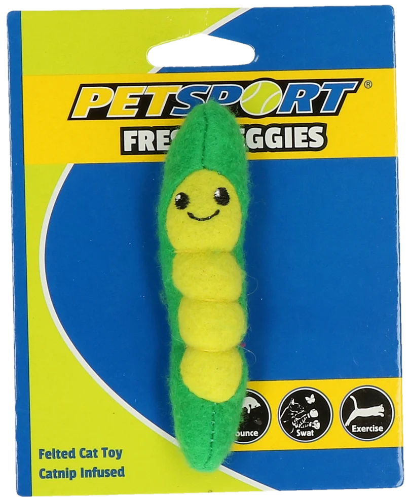 Gioco a forma di fagiolo con erba gatta e pile – Petsport Fresh Veggies Boon - immagine 1