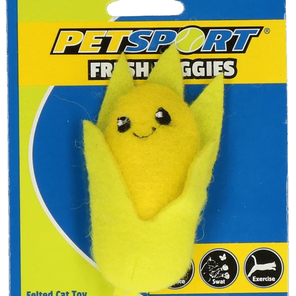 Gioco a forma di pannocchia con erba gatta e pile – Petsport Fresh Veggies Mais