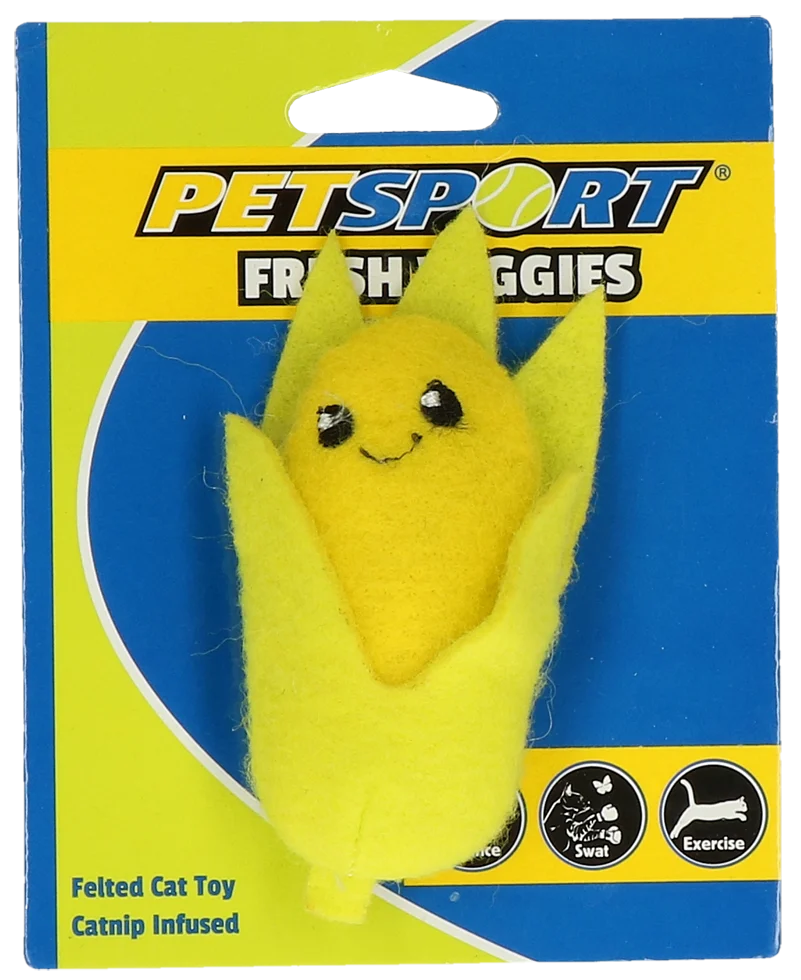 Gioco a forma di pannocchia con erba gatta e pile – Petsport Fresh Veggies Mais - immagine 1