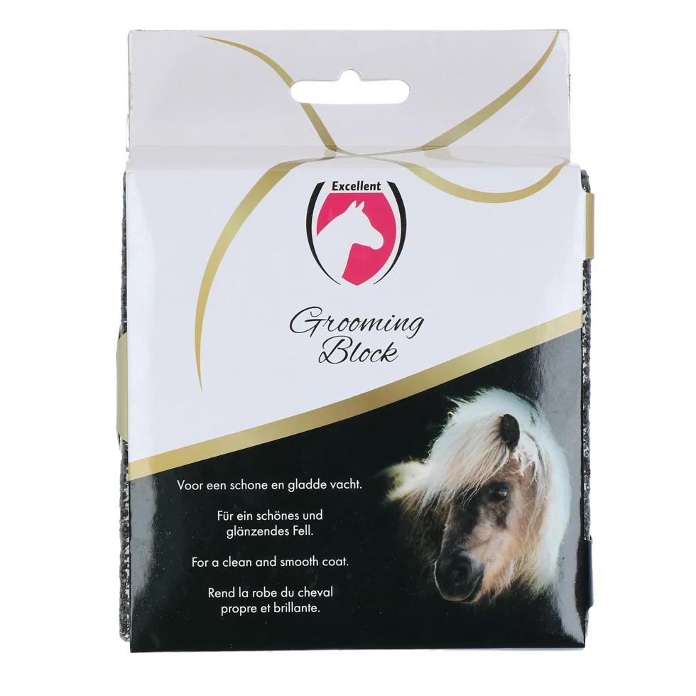 Blocco per rimuovere peli sciolti e uova di tafano, 12 x 12 x 3 cm – Excellent Horse Grooming Block - immagine 2