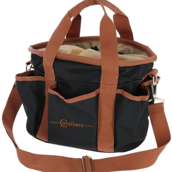 Borsa per la toelettatura con 6 tasche esterne e tracolla staccabile, nera, 28 x 20 x 22 cm – Covalliero Grooming Bag