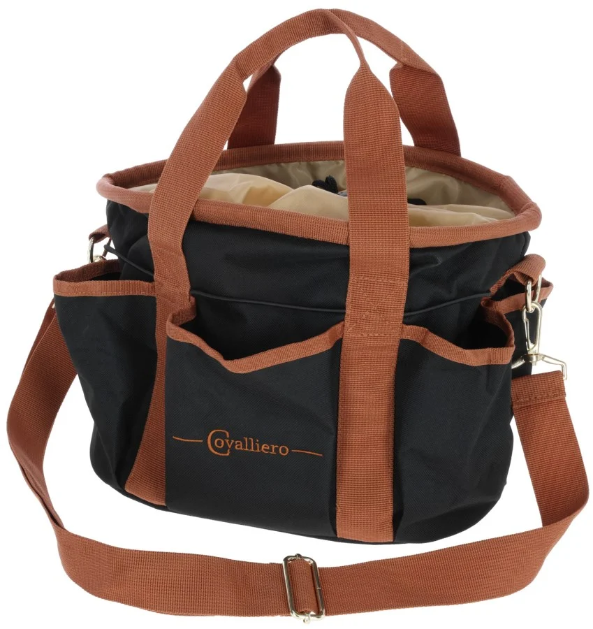 POET0013.jpg Borsa per la toelettatura con 6 tasche esterne e tracolla staccabile, nera, 28 x 20 x 22 cm – Covalliero Grooming Bag - immagine 1
