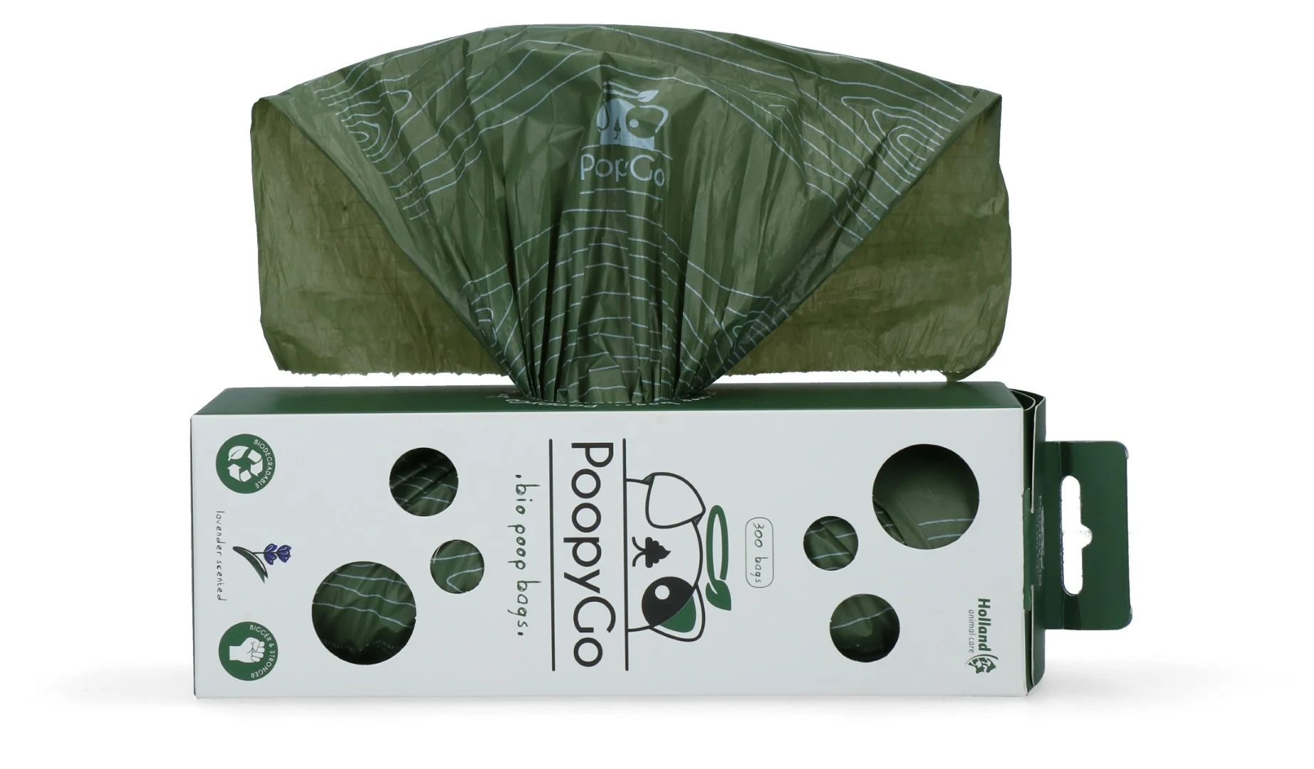 Sacchetti biodegradabili per deiezioni canine al profumo di lavanda, 300 pezzi in scatola – PoopyGo Eco friendly Tissue Box - immagine 4